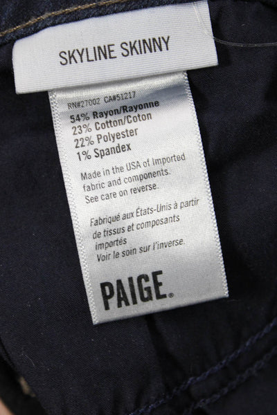 Paige Women Skinny Jeans Blue High Rise Rayon Button Inseam 27 Size 32