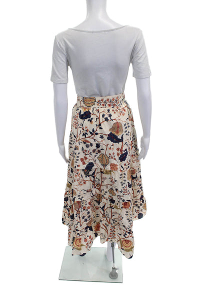 Ulla Johnson Womens Wrap Skirt Multicolor Floral Tie Cotton Long Size 10
