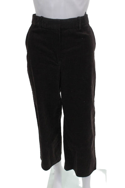 Theory Womens Ankle Pants Black Cotton Zip Solid Size 4