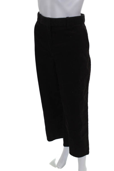 Theory Womens Ankle Pants Black Cotton Zip Solid Size 4