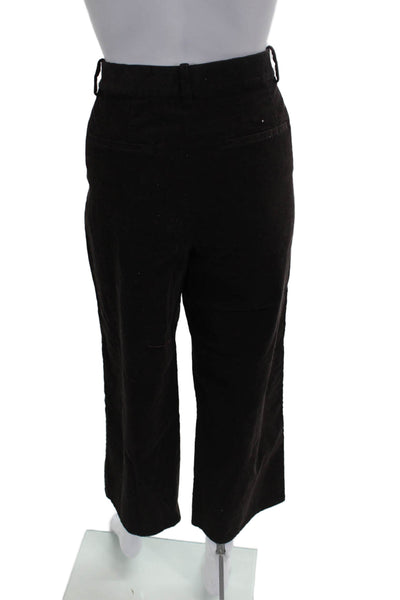 Theory Womens Ankle Pants Black Cotton Zip Solid Size 4