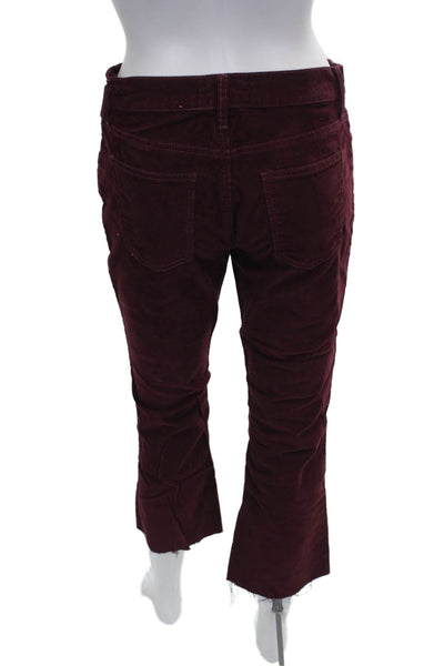 Current/Elliott Women Cropped Pants Red Cotton Solid Button Size 26