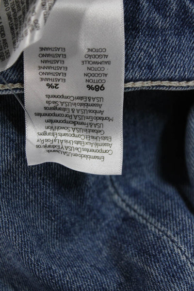 Mother Women Cropped Jeans Blue Cotton Mid Rise Inseam 23 Size 24