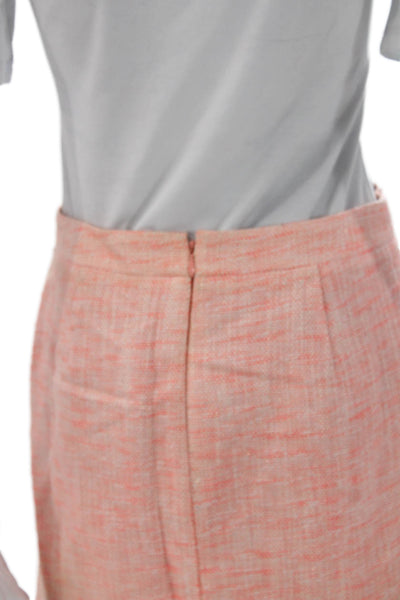 J Crew Womens Straight Pencil Mini Skirt Orange Acrylic Zip Solid Size 0