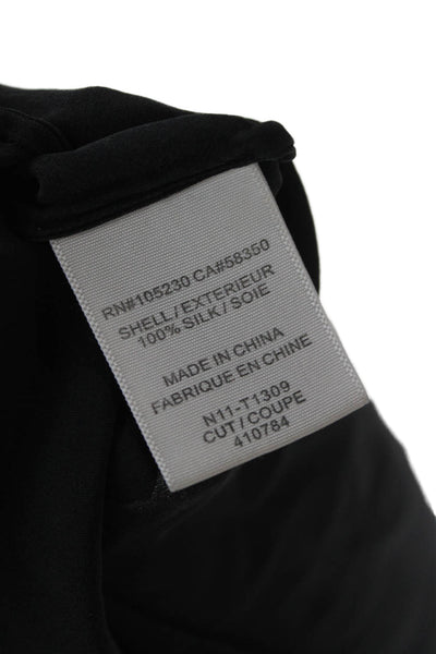 Joie Womens Silk V-Neck Short Sleeve Blouse Black Size M
