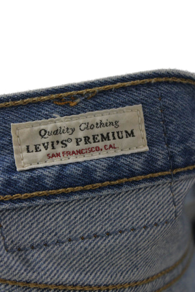Levis Women Tapered Jeans Blue 100% Cotton High Rise Button Fly Size 30