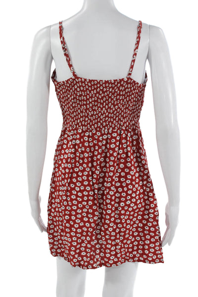 Faithfull The Brand Womens Sundress Red Floral Sweetheart Rayon Short Size 8