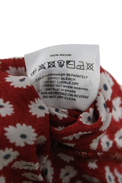 Faithfull The Brand Womens Sundress Red Floral Sweetheart Rayon Short Size 8