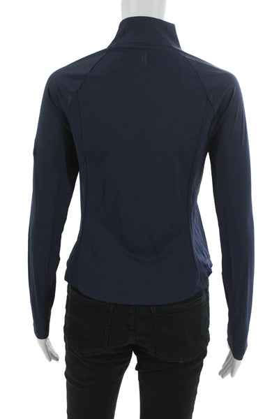 Johnnie-o Womens Track Jacket Blue Geometric Polyester Zip Long Sleeve Size XS