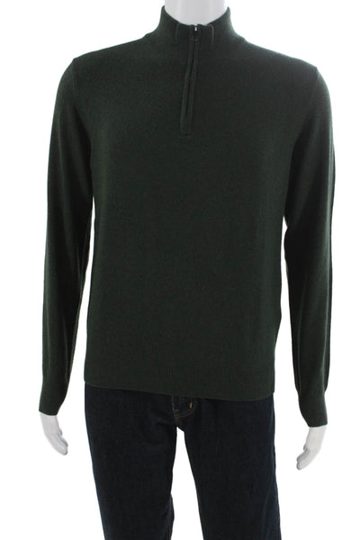 Hackett Mens Green Wool Mock Neck Pullover Sweater Long Sleeve Fall Size S