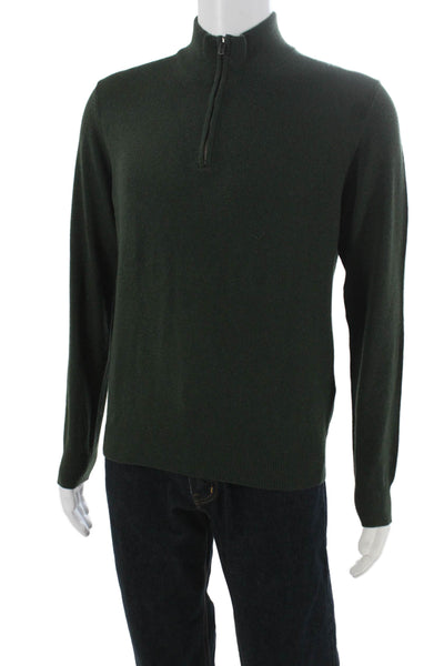 Hackett Mens Green Wool Mock Neck Pullover Sweater Long Sleeve Fall Size S