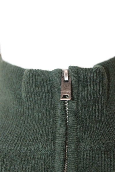 Hackett Mens Green Wool Mock Neck Pullover Sweater Long Sleeve Fall Size S