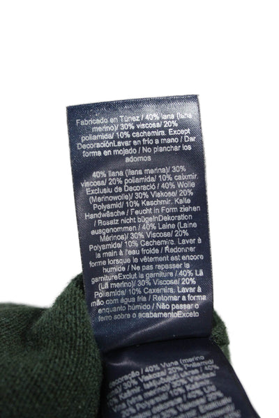 Hackett Mens Green Wool Mock Neck Pullover Sweater Long Sleeve Fall Size S