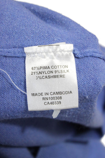 Peter Millar Mens Pima Cotton Mock Neck Pullover Sweater Blue Longsleeve Size S