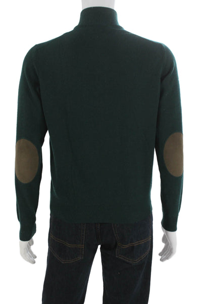 Hackett Mens Merino Wool Mock Neck Pullover Sweater Green Size S