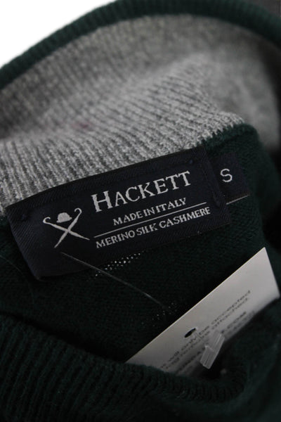 Hackett Mens Merino Wool Mock Neck Pullover Sweater Green Size S