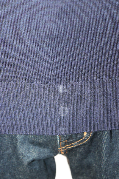 Charles Tyrwhitt Mens Merino V-Neck Pullover Blue Size S