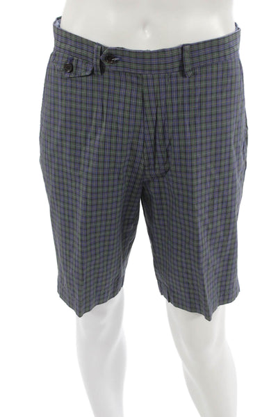 Polo Golf Ralph Lauren Mens Multicolor Cotton Plaid Bermuda Shorts Size 32