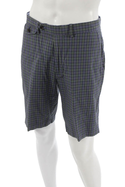 Polo Golf Ralph Lauren Mens Multicolor Cotton Plaid Bermuda Shorts Size 32