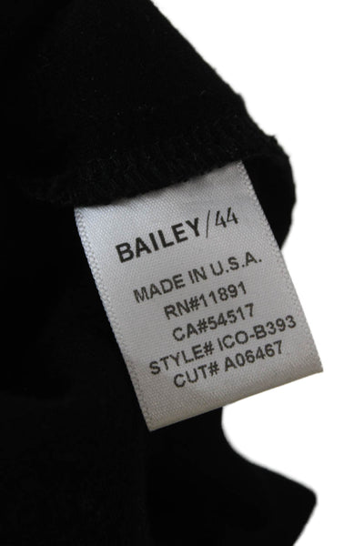 Bailey 44 Womens Tunic Black Round Neck Short Sleeve Polyurethane Size L