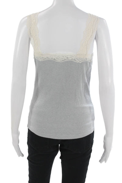 J Crew Womens Gray Cotton Scoop Neck Sleeveless Tank Solid Size M