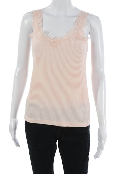 J Crew Womens Tank Pink Cotton Scoop Neck Sleeveless Solid Size M