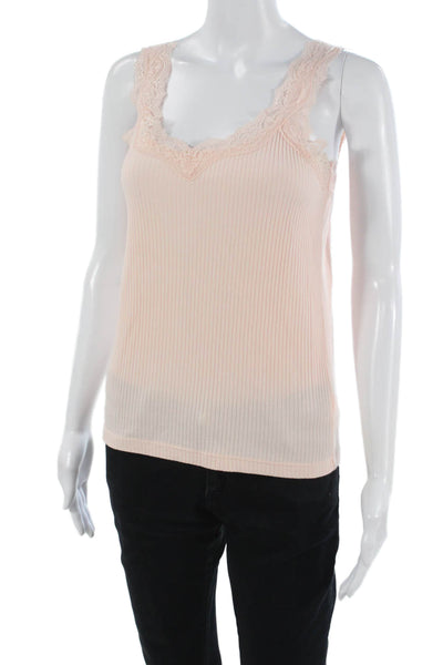 J Crew Womens Tank Pink Cotton Scoop Neck Sleeveless Solid Size M