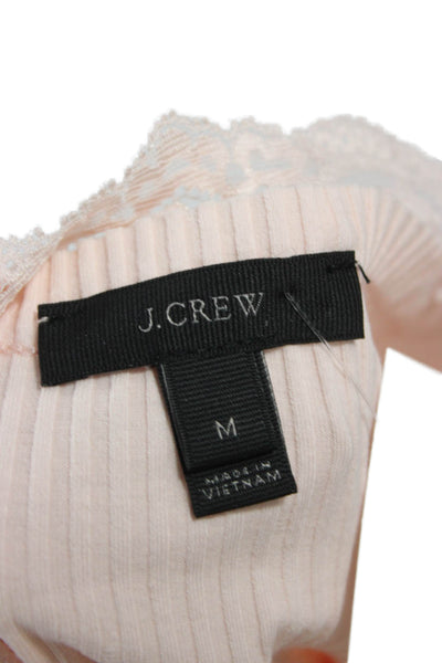 J Crew Womens Tank Pink Cotton Scoop Neck Sleeveless Solid Size M