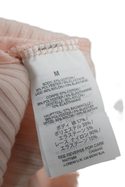 J Crew Womens Tank Pink Cotton Scoop Neck Sleeveless Solid Size M
