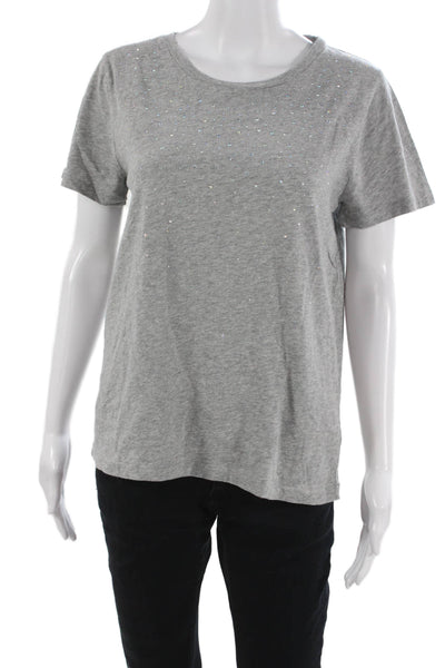 J Crew Womens Basic Gray Cotton Crew Neck Short Sleeve T-Shirt Size M