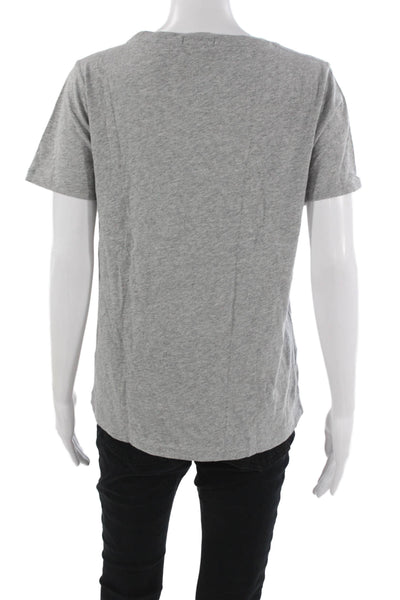 J Crew Womens Basic Gray Cotton Crew Neck Short Sleeve T-Shirt Size M