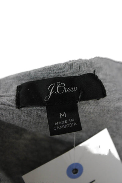 J Crew Womens Basic Gray Cotton Crew Neck Short Sleeve T-Shirt Size M