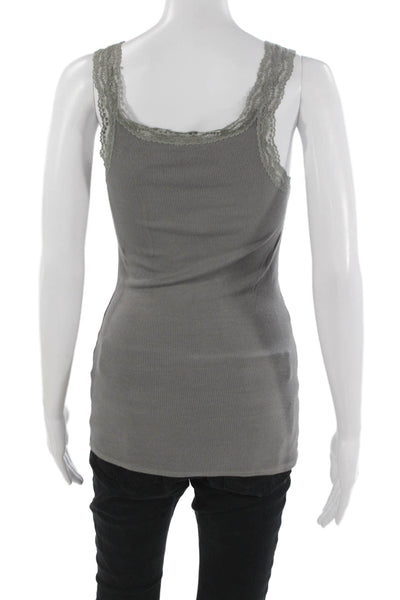 Calypso Saint Barth Women Gray Viscose Sleeveless Square Neck Tank Size S