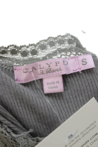 Calypso Saint Barth Women Gray Viscose Sleeveless Square Neck Tank Size S