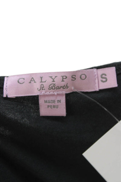 Calypso Women Black Spaghetti Strap Tank Cotton Blend Size S