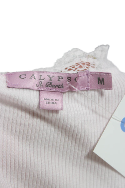 Calypso Saint Barth Womens Pink Basic Tank Scoop Neck Viscose Size M