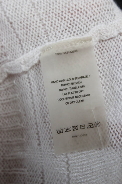 Margaret OLeary Women Basic Cashmere Crew Neck Long Sleeve Sweater Pink Size S