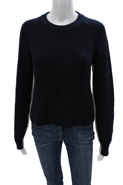 Velvet Womens Blue Wool Crew Neck Long Sleeve Pullover Size XS