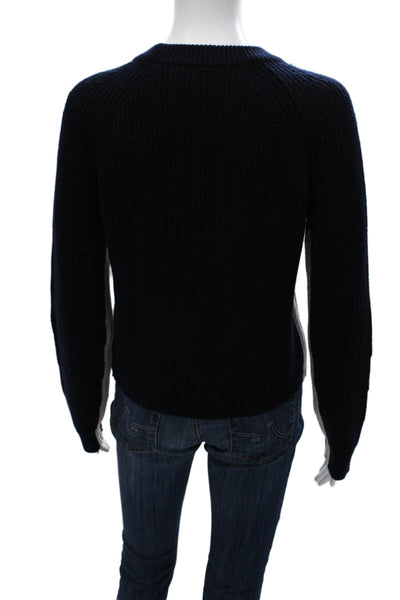 Velvet Womens Blue Wool Crew Neck Long Sleeve Pullover Size XS