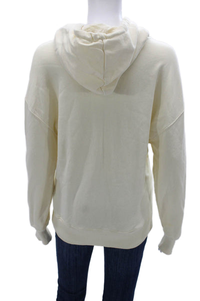 MSGM Women Pullover Sweater Ivory Cotton Round Neck Long Sleeve Solid Size XS
