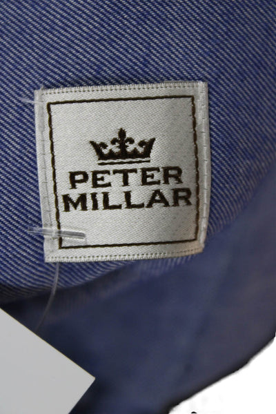 Peter Millar Mens Button Up Collared Long Sleeve Cotton Shirt Blue Size M