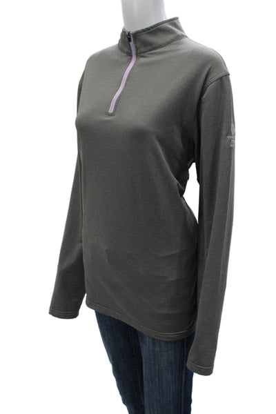 Peter Millar Mens Mock Neck Zip Pullover Gray Polyester Long Sleeve Size M