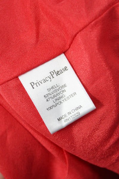 Privacy Please Women Wrap Dress Red Polka Dot V-Neck Short Sleeve Size L