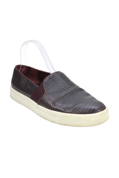 Vince Womens Faux Alligator Slip On Loafers Brown Size 9
