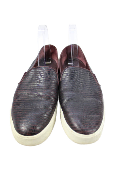 Vince Womens Faux Alligator Slip On Loafers Brown Size 9