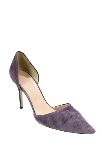 J Crew Womens Suede Pointed Toe Stiletto High Heels Purple Size 10