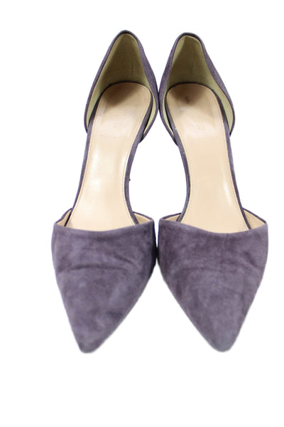 J Crew Womens Suede Pointed Toe Stiletto High Heels Purple Size 10