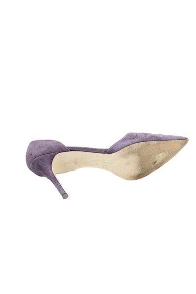 J Crew Womens Suede Pointed Toe Stiletto High Heels Purple Size 10