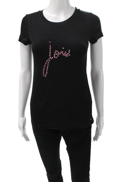 Sonia Rykiel Women Basic Black Cotton Crew Neck Short Sleeve T-Shirt Size S