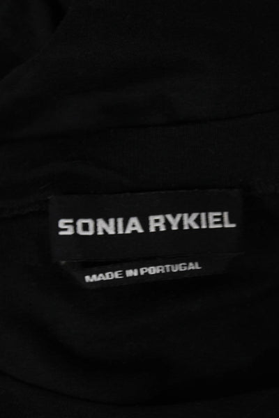 Sonia Rykiel Women Basic Black Cotton Crew Neck Short Sleeve T-Shirt Size S
